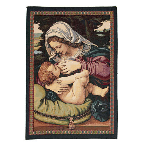 Tapisserie La Vierge au coussin vert de Andrea Solario