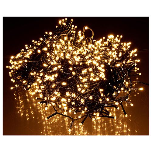 Guirlande lumineuse LED 14m 480 LED blanc chaud fixe pour sapin