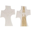 Crucifix Confirmation Saint-Esprit argile blanche cm 15