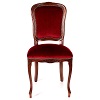 chaise baroque bois noyer velours rouge