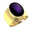 bague episcopale ajustable argent 925 dore avec amethyste