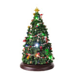 Sapin de Noël 35x20x20 cm pivotant lumières LED et musique