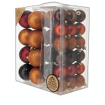 set decorations 38 boules rouge orange et marron 60 mm sapin de noel durable150x150