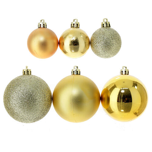 set decorations pour sapin 38 boules de noel or durables 60 mm