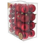 set pour sapin de noel 38 boules plastique recycle rouge 60 mm150x150