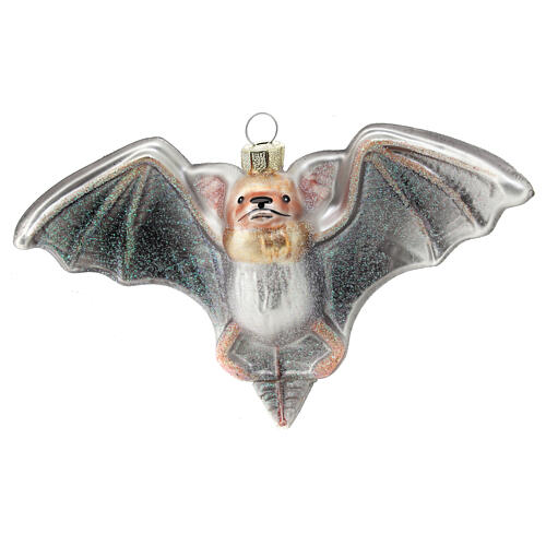 boule de noel chauve souris verre peint main 11 cm