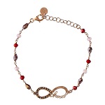 bracelet color infinitum agios rouge et brun argent 925 rose