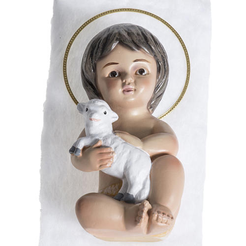 enfant jesus avec agneau en platre 15 cm