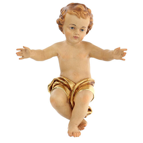 enfant jesus bras ouverts en bois drap dore