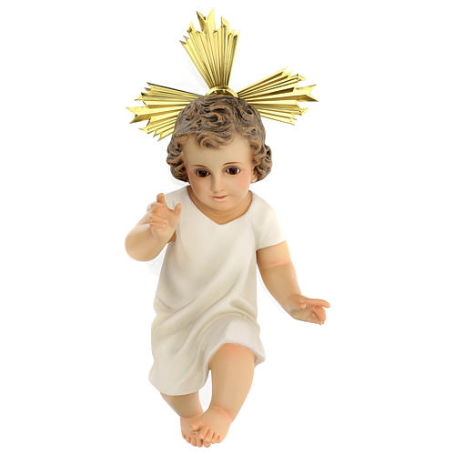 enfant jesus santon pate a bois robe creme 35 cm fin.elegante