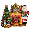 pere noel cheminee decoration verre souffle sapin noel