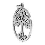 Pendentif argent Arbre de vie 5 cm strass zamak