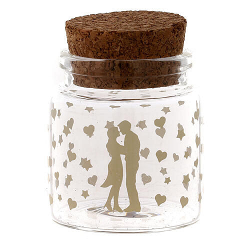 Pot en verre cadeau Mariage d. 5 cm