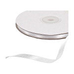 Ruban double satin 6 mm blanc 50 m pour bonbonnières