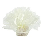 Voile organza rond couleur ivoire 23 cm diamètre pour bonbonnières 50 pcs